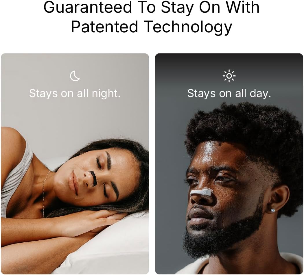 شرائط أنف مغناطيسية (30 قطعة) مضادة للشخير لتعزيز الأكسجين وتحسين جودة النوم - شرائط أنف مقاومة للعرق وآمنة على البشرة