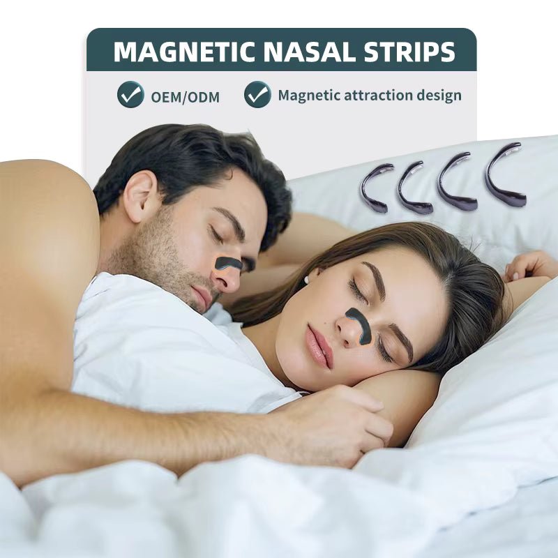 شرائط أنف مغناطيسية (30 قطعة) مضادة للشخير لتعزيز الأكسجين وتحسين جودة النوم - شرائط أنف مقاومة للعرق وآمنة على البشرة